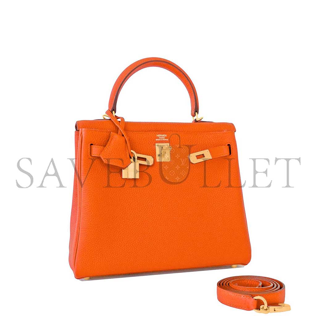 H**mes master orange kelly 25 togo bag (25*17*7cm)